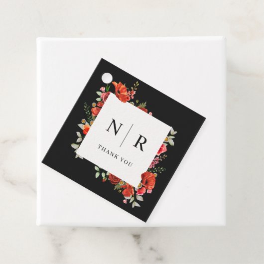 Monogram Wedding Poppy Wedding Danke Geschenkanhänger (Beispiel)