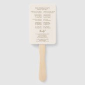Monogram Wedding Program Hand Fan Fächer (Rückseite)