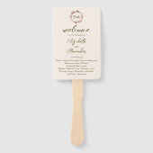 Monogram Wedding Program Hand Fan Fächer (Vorderseite)