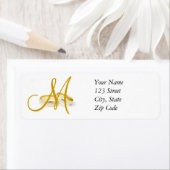 Monogram Wedding Rings Rücksendeadressen-Aufkleber (Insitu)