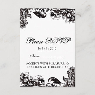 Monogram Wedding RSVP Card mit Karte