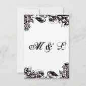 Monogram Wedding RSVP Card mit Karte (Rückseite)