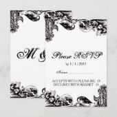 Monogram Wedding RSVP Card mit Karte (Vorne/Hinten)