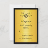 Monogram Wedding RSVP Gold (Vorderseite)