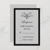 Monogram Wedding RSVP in Grau (Vorne/Hinten)