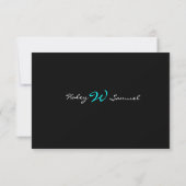 Monogram Wedding RSVP Schwarz-weiß Karte (Rückseite)