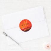 Monogram Wedding RSVP Sunset Foto Runder Aufkleber (Umschlag)