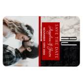 Monogram Wedding Save the Date Einladung Magnet (Horizontal)