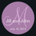 Monogram Wedding Save the Date Stickers Lila<br><div class="desc">Monogram Wedding Save the Date Stickers by Elke Clarke ©2009 Weitere Designs unter whitewhimsicalweddings.com und whitewhimsicalweddings.blogspot.com verfügbar.</div>