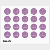 Monogram Wedding Save the Date Stickers Lila (Blatt)