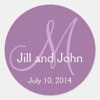 Monogram Wedding Save the Date Stickers Lila