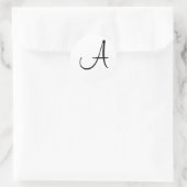 Monogram Wedding Schwarz-weiße benutzerdefinierte  Runder Aufkleber (Tasche)