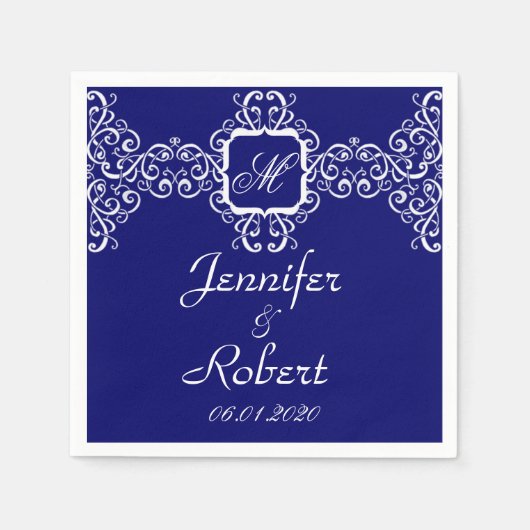 Monogram Wedding Serviette (Vorderseite)