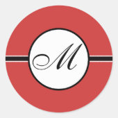 Monogram Wedding Shooting Red Wählen Sie Farbe Runder Aufkleber (Vorderseite)