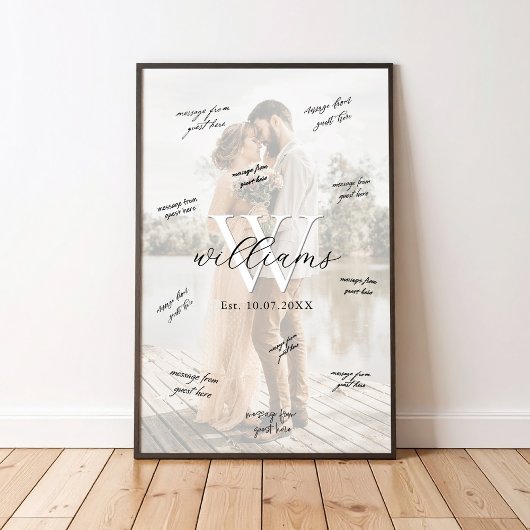 Monogram Wedding Signature Guest Book Poster