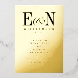 Monogram Wedding Solid Gold Folieneinladung