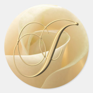 Monogram Wedding Stickers - Buchstabe J