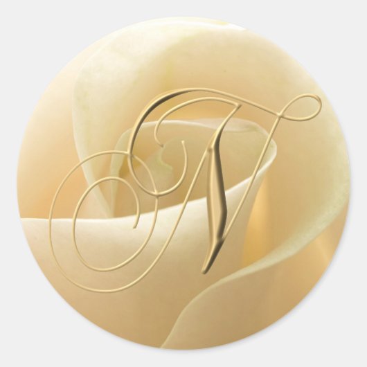 Monogram Wedding Stickers - Buchstabe N (Vorderseite)