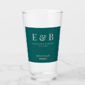 Monogram Wedding Trauzeuge Geschenk Personalisiert Glas (Vorderseite)