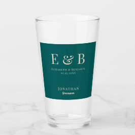 Monogram Wedding Trauzeuge Geschenk Personalisiert Glas