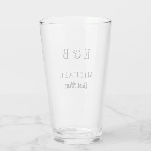 Monogram Wedding Trauzeuge Gift Personalisiert Bla Glas (Rückseite)