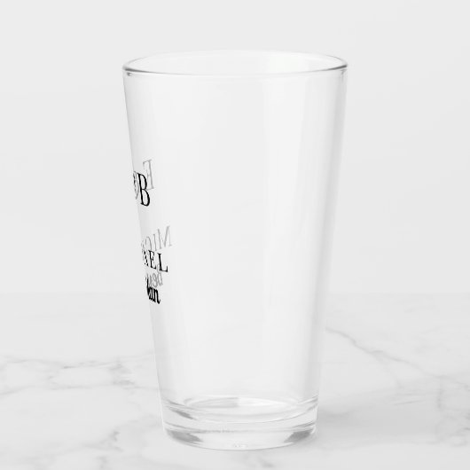 Monogram Wedding Trauzeuge Gift Personalisiert Bla Glas (Links)