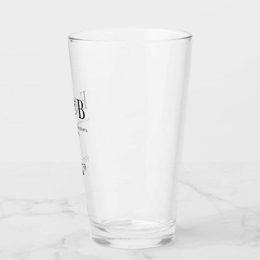 Monogram Wedding Trauzeuge Gift Personalisiert Bla Glas (Links)