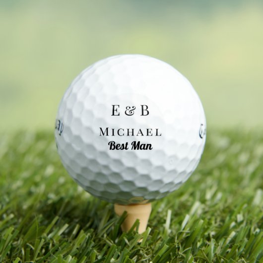 Monogram Wedding Trauzeuge Gift Personalisiert Bla Golfball (Insitu T-Shirt)