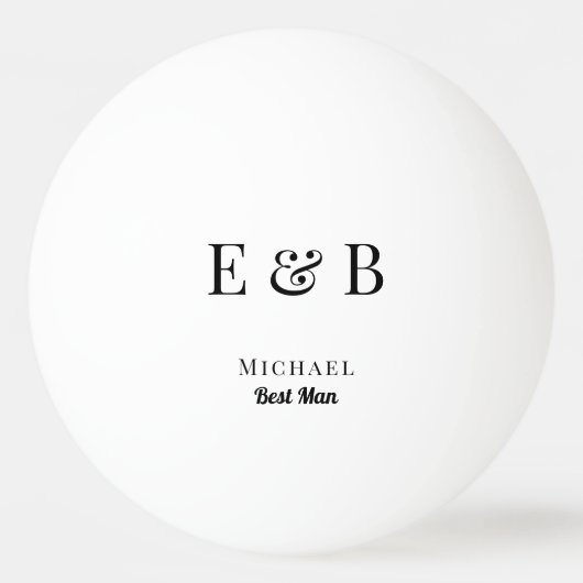 Monogram Wedding Trauzeuge Gift Personalisiert Bla Tischtennisball (Vorderseite)