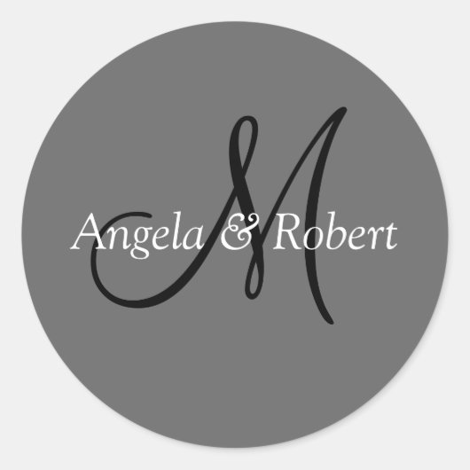 Monogram Wedding Umschlag Aufkleber (Vorderseite)