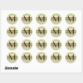 Monogram Wedding Umschlag Aufkleber Brown Elfenbei (Blatt)