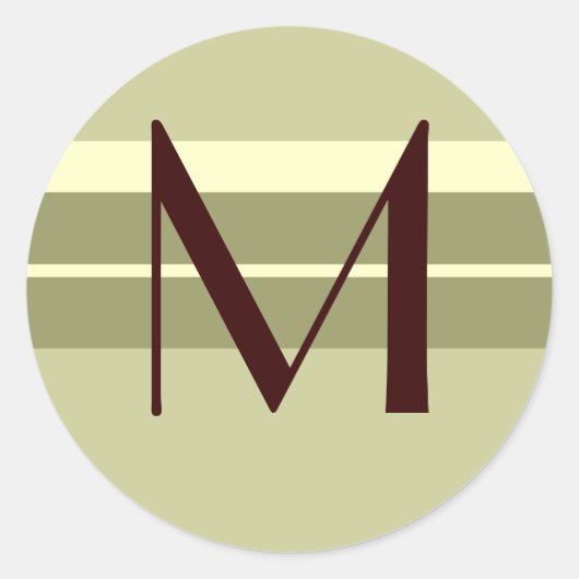 Monogram Wedding Umschlag Aufkleber Brown Elfenbei (Vorderseite)