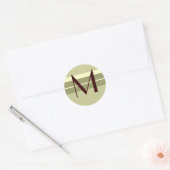 Monogram Wedding Umschlag Aufkleber Brown Elfenbei (Umschlag)
