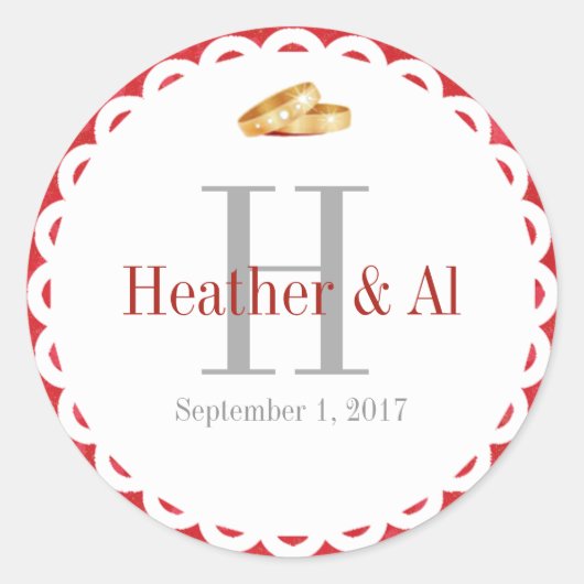 Monogram Wedding Umschlag Aufkleber Stickers (Vorderseite)