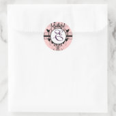 Monogram Wedding Vintag Borders Runder Aufkleber (Tasche)