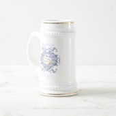 Monogram Wedding Vow Heart Bierglas (Vorderseite Links)