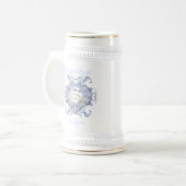 Monogram Wedding Vow Heart Bierglas (Vorderseite Links)