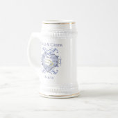 Monogram Wedding Vow Heart Bierglas (Vorderseite Links)