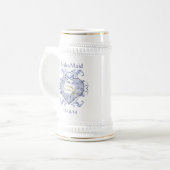 Monogram Wedding Vow Heart Bierglas (Vorderseite Links)