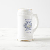 Monogram Wedding Vow Heart Bierglas (VorderseiteRechts)