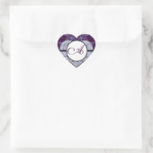 Monogram Wedding Vow Heart Herz-Aufkleber (Tasche)