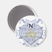 Monogram Wedding Vow Heart Magnet (Vorderseite/Rückseite)