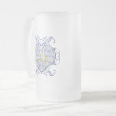 Monogram Wedding Vow Heart Mattglas Bierglas (Vorderseite Links)