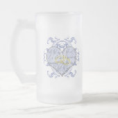 Monogram Wedding Vow Heart Mattglas Bierglas (Links)