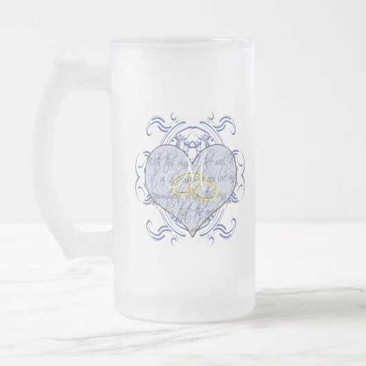 Monogram Wedding Vow Heart Mattglas Bierglas (Links)