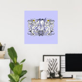 Monogram Wedding Vow Heart Poster (Heimbüro)