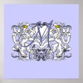 Monogram Wedding Vow Heart Poster (Vorne)