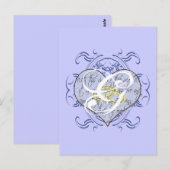Monogram Wedding Vow Heart Postkarte (Vorne/Hinten)