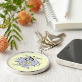 Monogram Wedding Vow Heart Schlüsselanhänger (Seite)