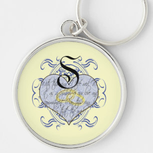 Monogram Wedding Vow Heart Schlüsselanhänger